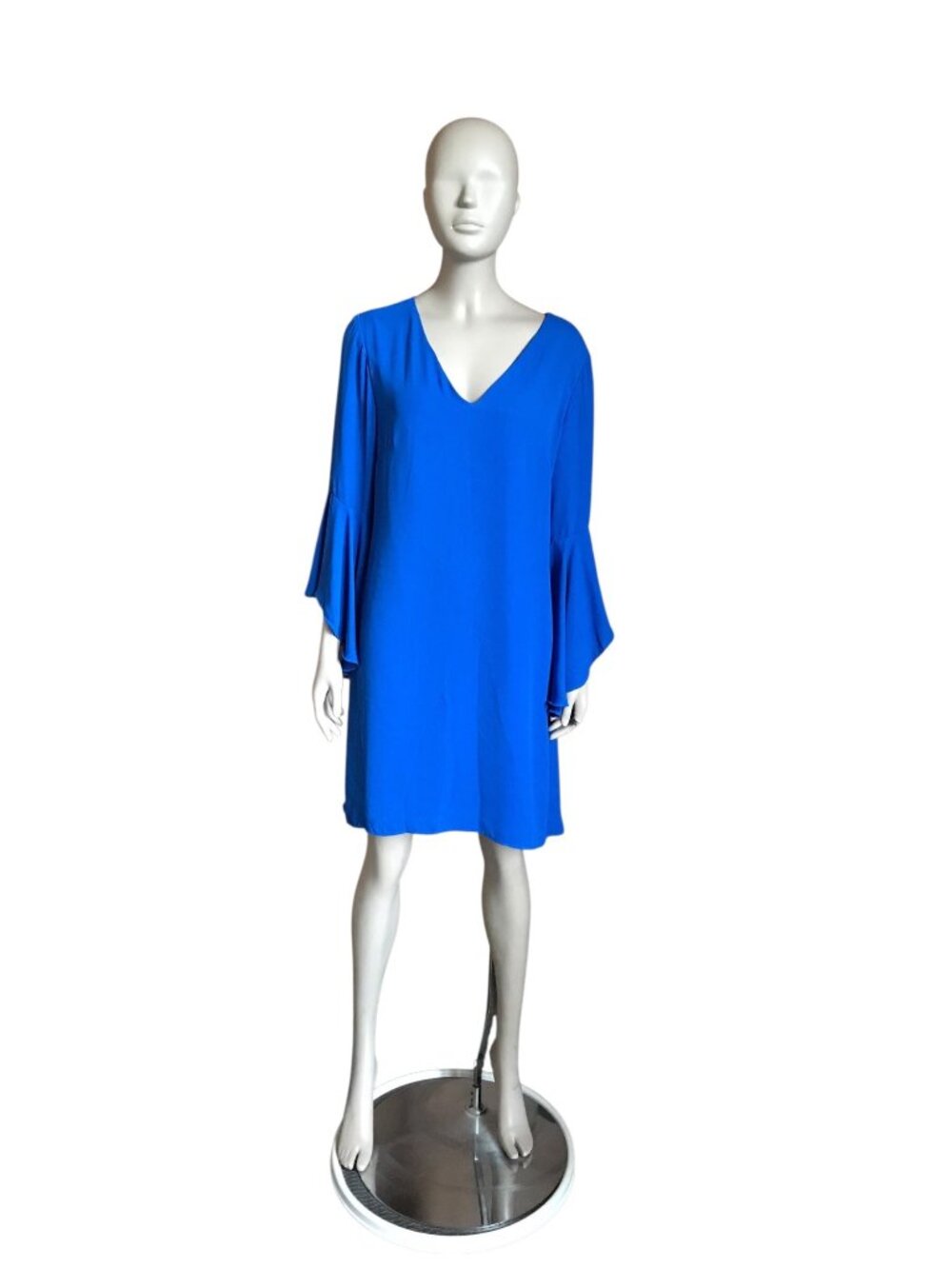 WHBM Blue Tulip Sleeve Dress